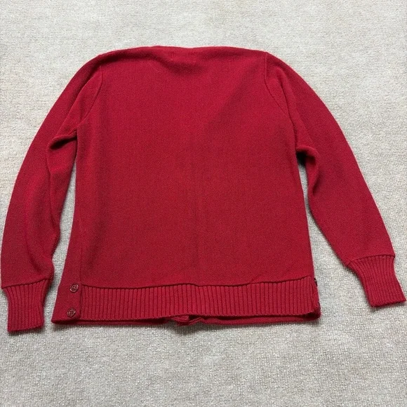Vintage Izod Lacoste Cardigan Sweater Burgundy Crocodile Logo Size 38 1903 - Picture 4 of 4